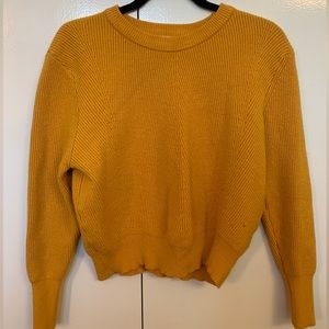 Size Small Elodie Women’s Crop Sweater - Orange Mustard Color